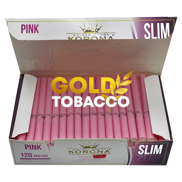 Сигаретні гільзи Slim Korona Pink рожеві 120шт Korona pink 120 фото