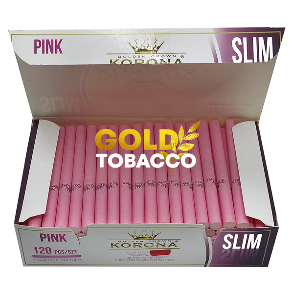 Сигаретні гільзи Slim Korona Pink рожеві 120шт Korona pink 120 фото