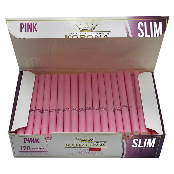 Сигаретные гильзы Slim Korona Pink розовые 120шт Korona pink 120 фото