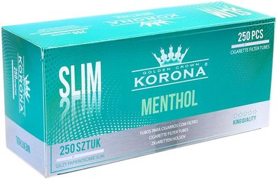 Сигаретные гильзы Slim Korona с Ментолом 250шт Slim mentol 250 фото