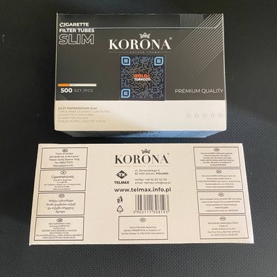Сигаретные гильзы для табака Korona slim 500шт Korona-Slim-6.5-500 фото