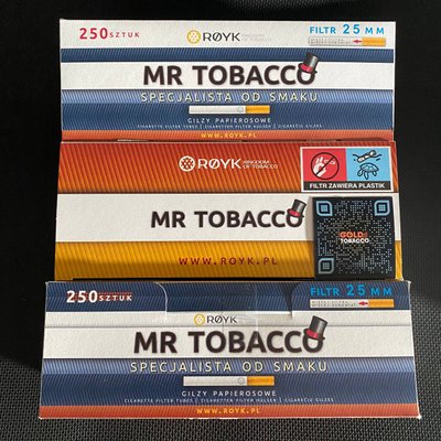 Гильзы сигаретные с длинным фильтром 25 мм MR TOBACCO 250 шт MR-Tobacco-25 фото