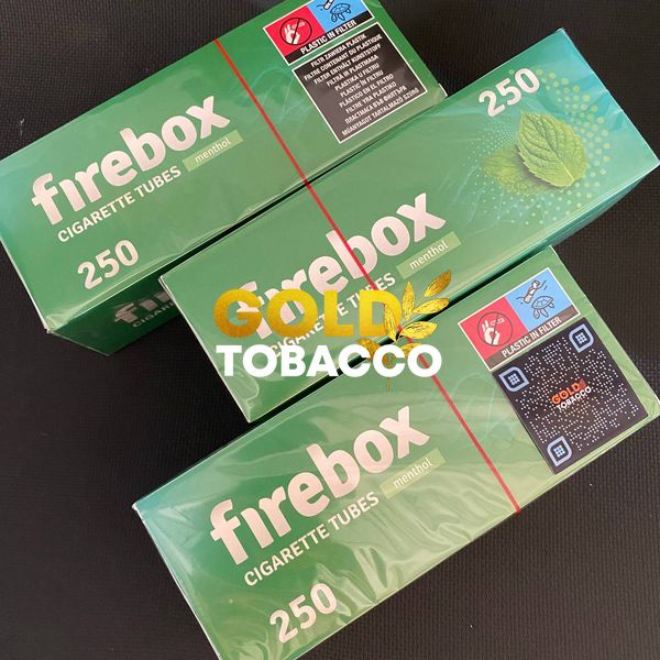 Ароматизовані сигаретні гільзи для тютюну Firebox Menthol (ментол) 250шт